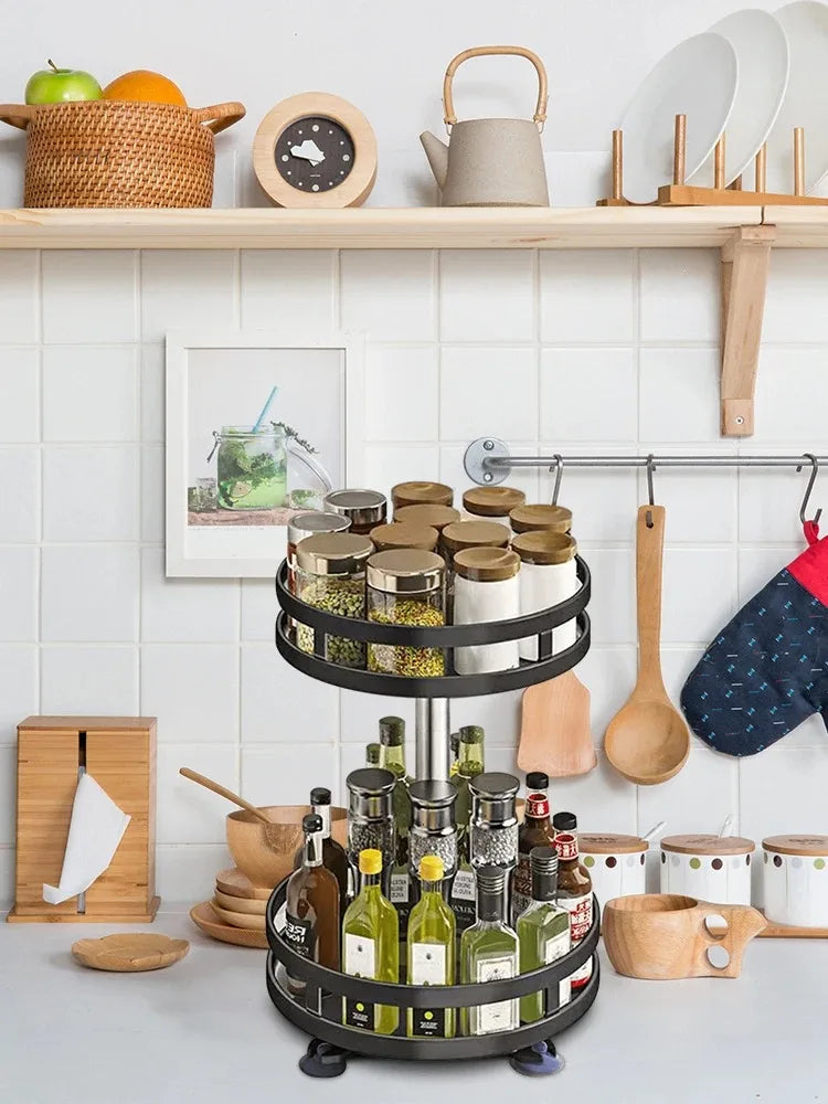 Spice Rack 360° Rotating Non-Slip Base