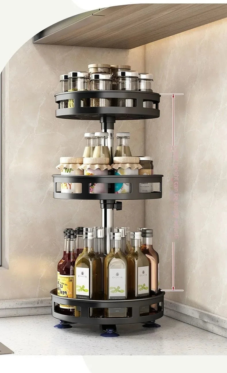 Spice Rack 360° Rotating Non-Slip Base