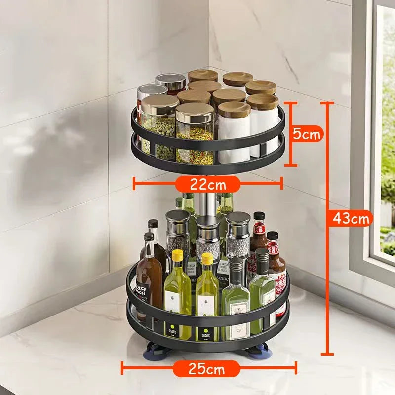 Spice Rack 360° Rotating Non-Slip Base