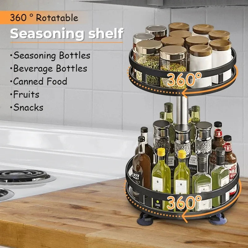 Spice Rack 360° Rotating Non-Slip Base