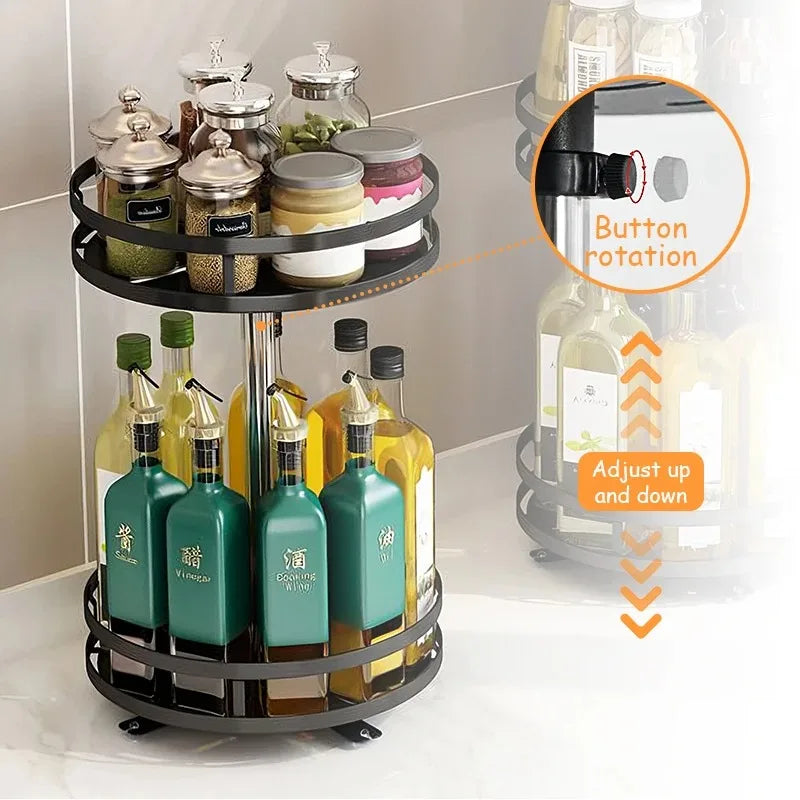 Spice Rack 360° Rotating Non-Slip Base