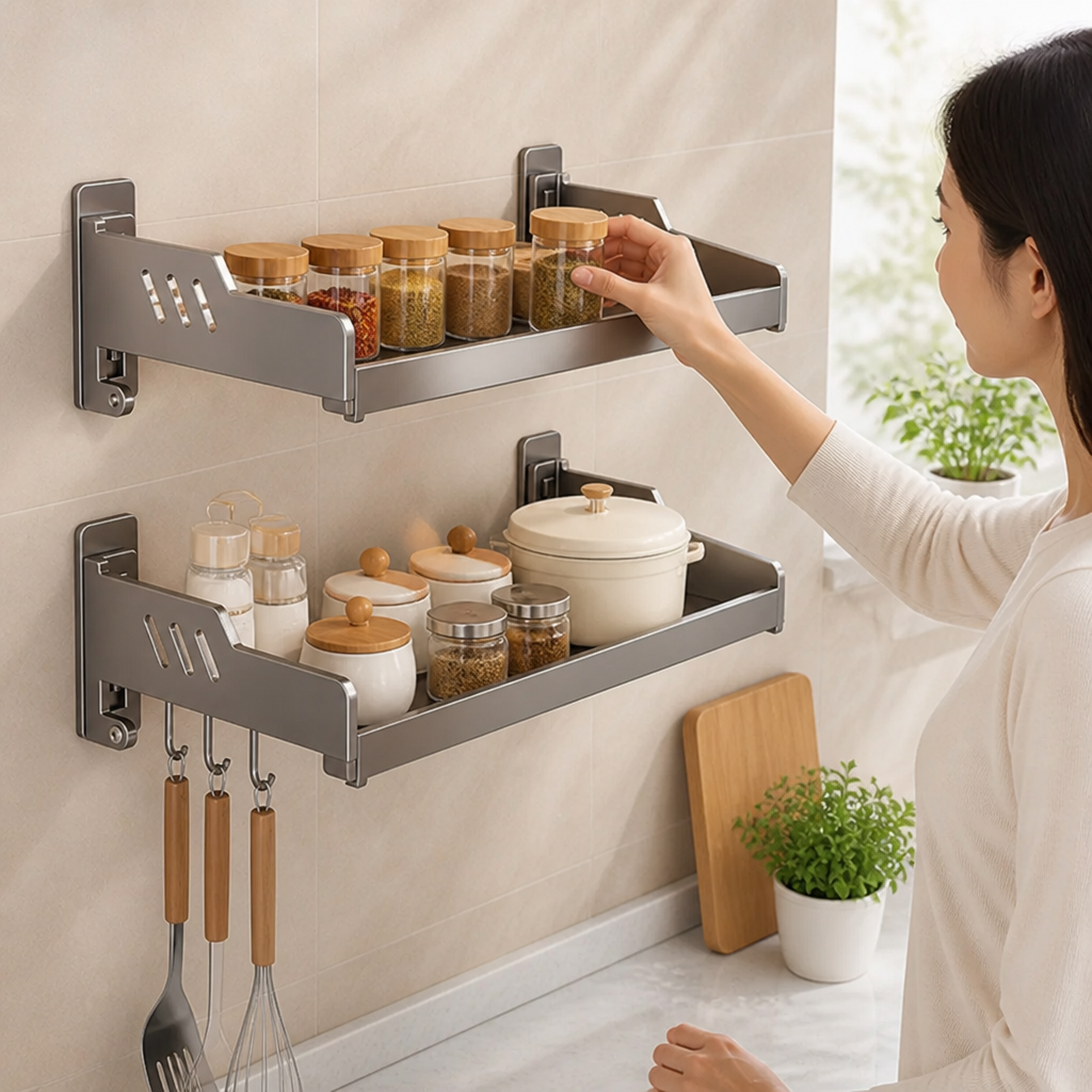 Spice Rack Stainless Steel No-Drill Expandable