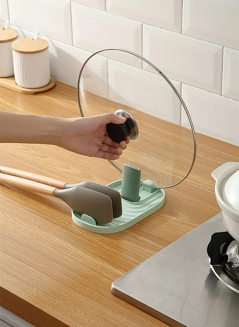 Spoon & Spatula Rest Heat-Resistant Foldable Non-Slip Grooves