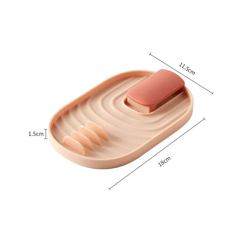 Spoon & Spatula Rest Heat-Resistant Foldable Non-Slip Grooves