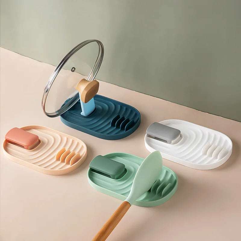 Spoon & Spatula Rest Heat-Resistant Foldable Non-Slip Grooves