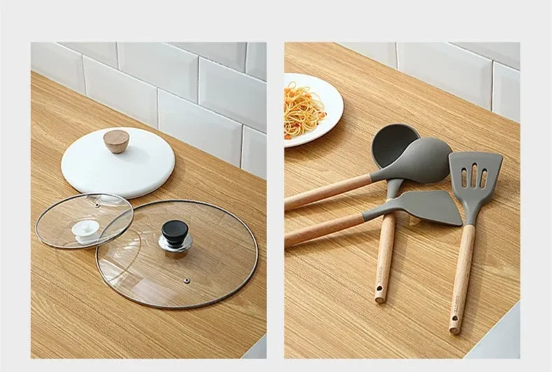 Spoon & Spatula Rest Heat-Resistant Foldable Non-Slip Grooves
