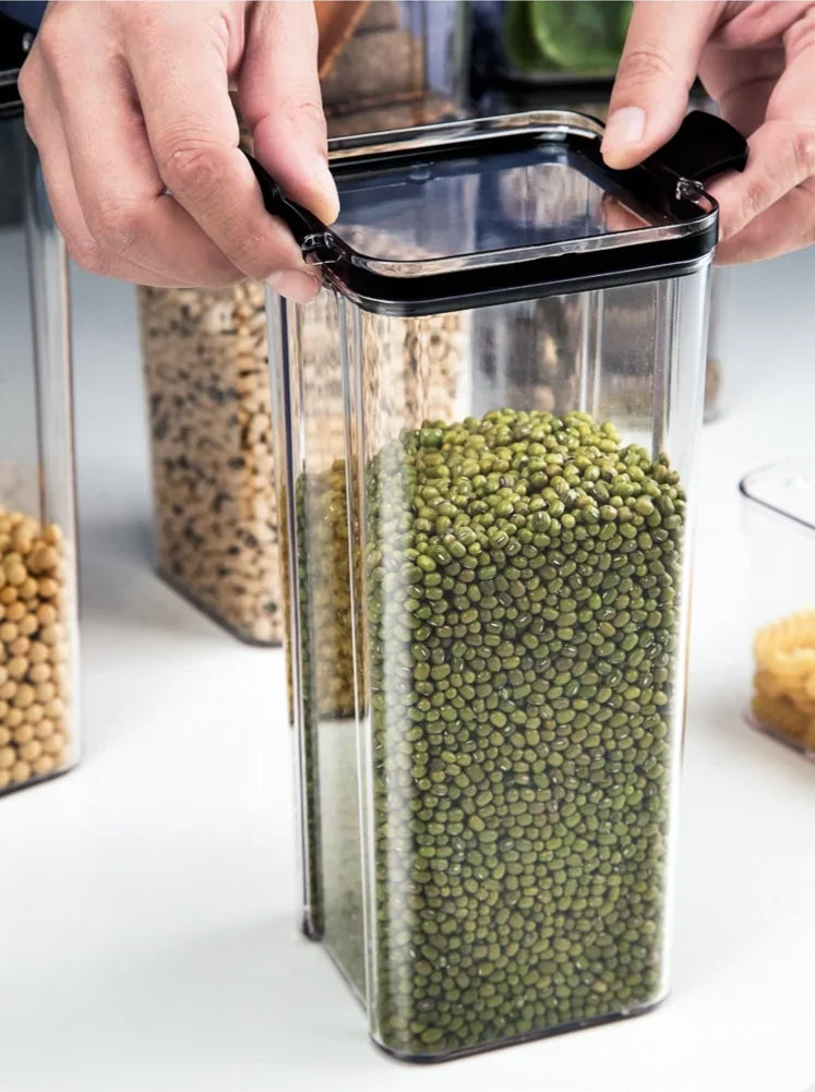 Storage Jars Set Food-Grade Acrylic Airtight & Stackable