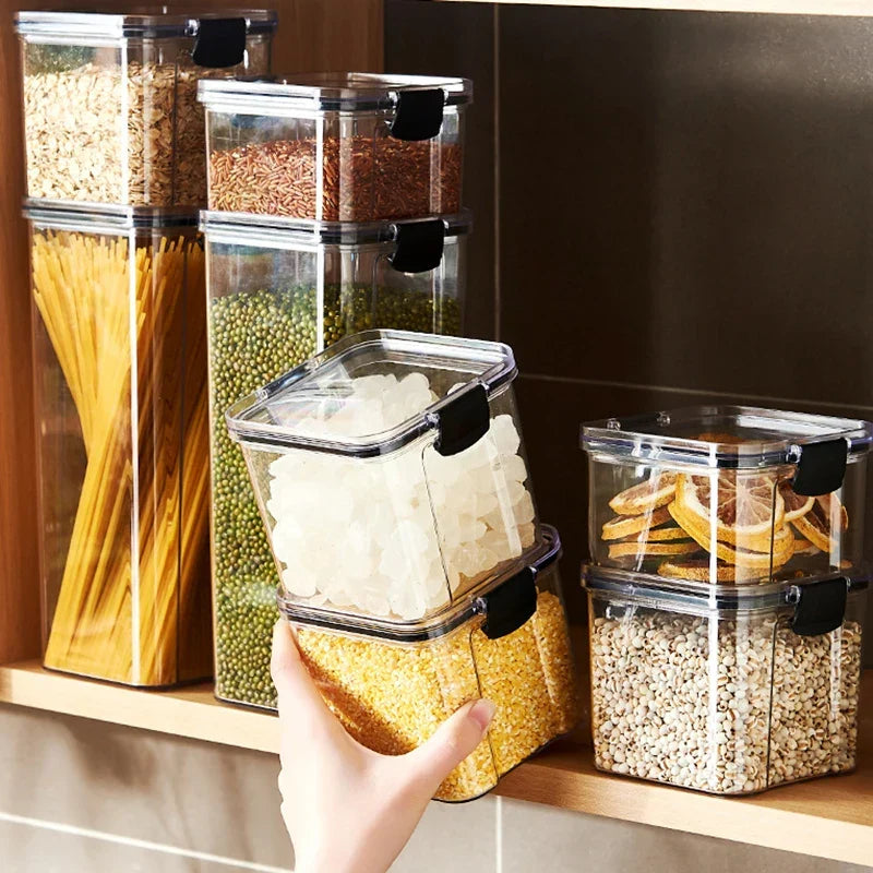Storage Jars Set Food-Grade Acrylic Airtight & Stackable