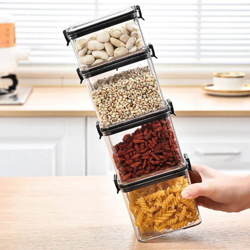 Storage Jars Set Food-Grade Acrylic Airtight & Stackable
