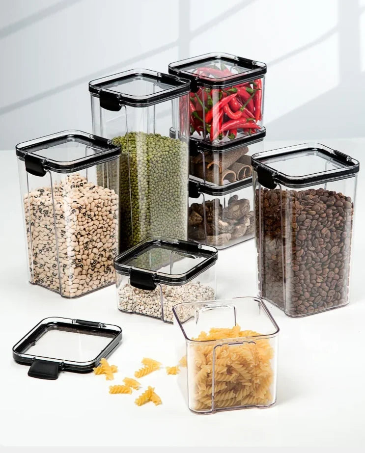 Storage Jars Set Food-Grade Acrylic Airtight & Stackable