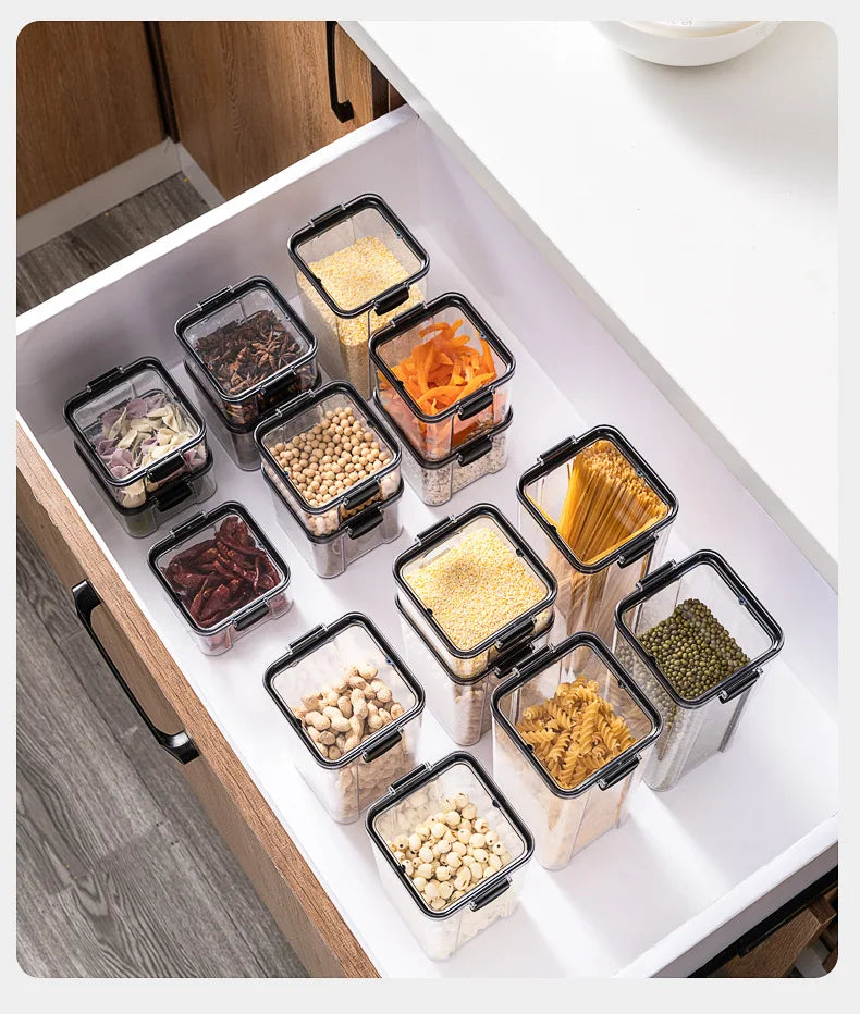 Storage Jars Set Food-Grade Acrylic Airtight & Stackable