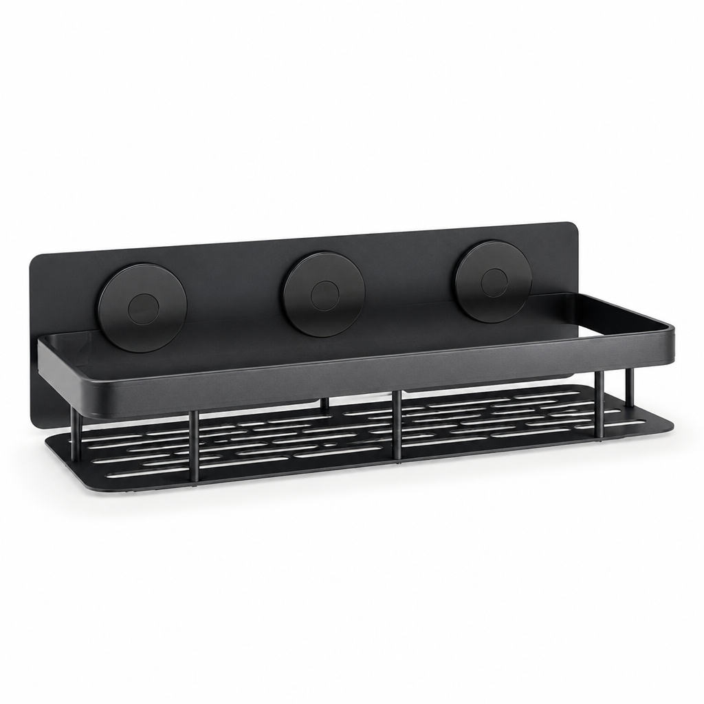 Suction-Cup Bathroom Shelf With Tool-Free Installation