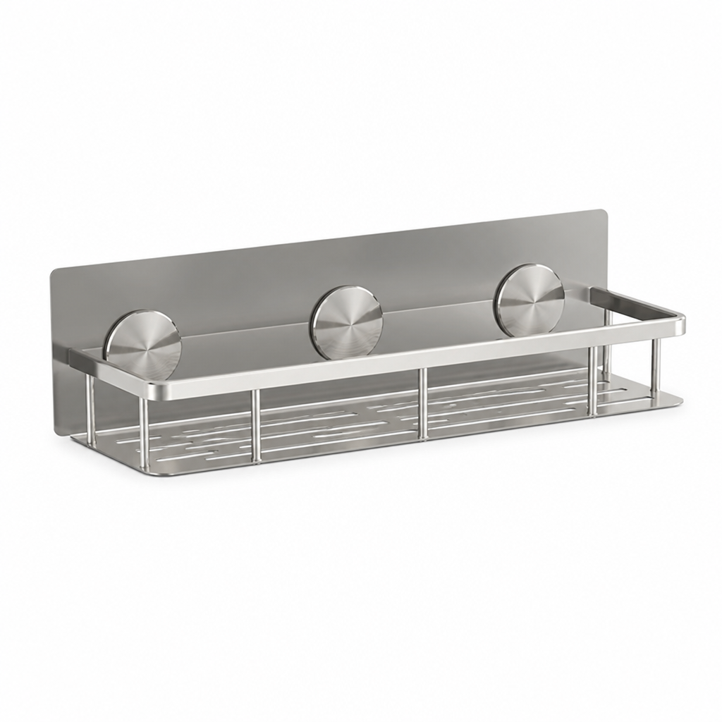 Suction-Cup Bathroom Shelf With Tool-Free Installation