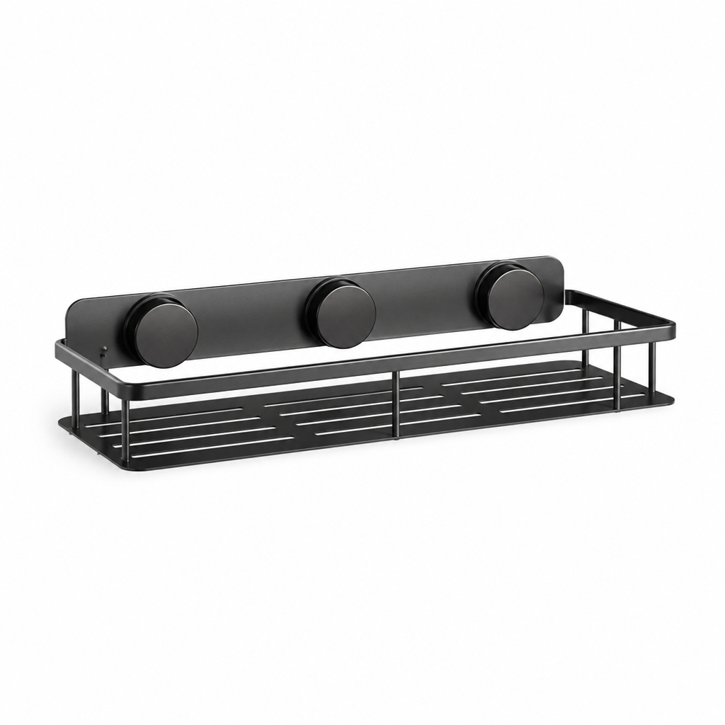 Suction-Cup Bathroom Shelf With Tool-Free Installation