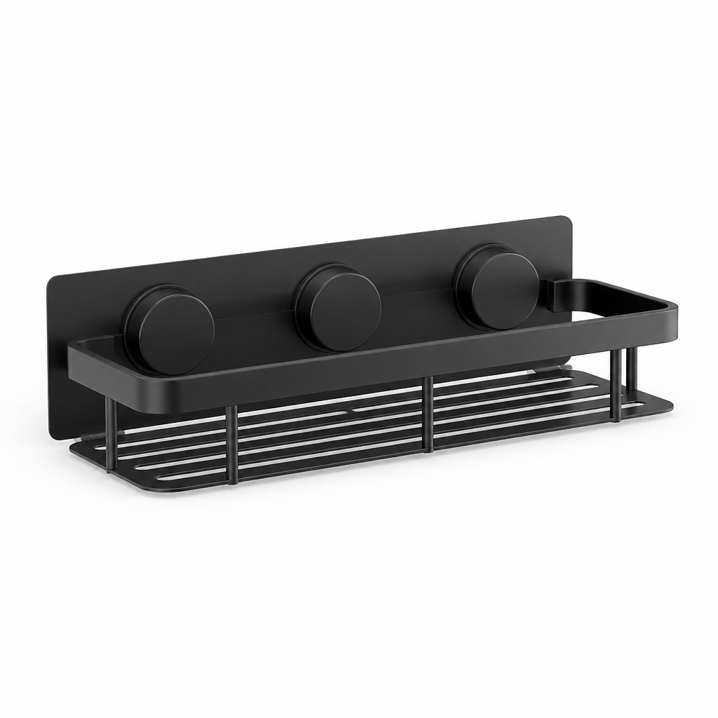 Suction-Cup Bathroom Shelf With Tool-Free Installation