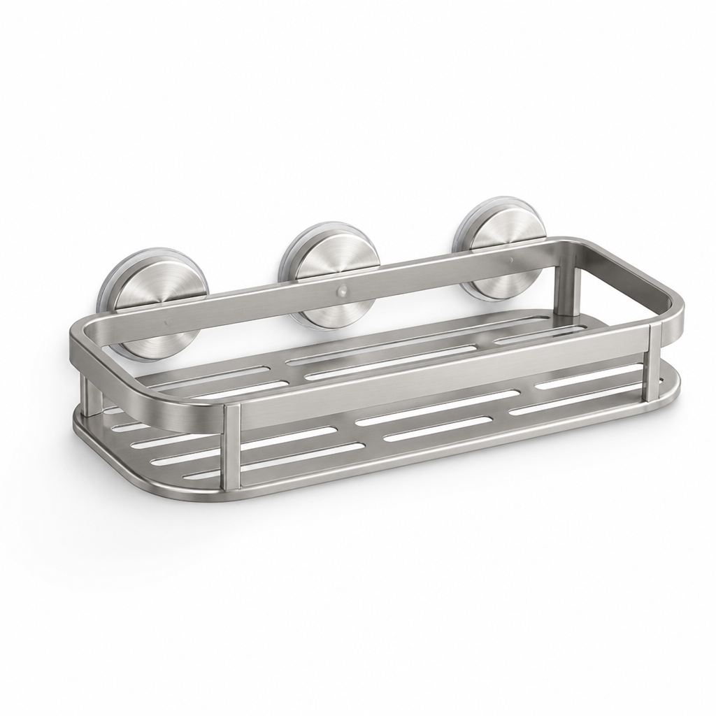 Suction-Cup Bathroom Shelf With Tool-Free Installation