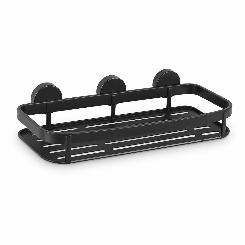 Suction-Cup Bathroom Shelf With Tool-Free Installation