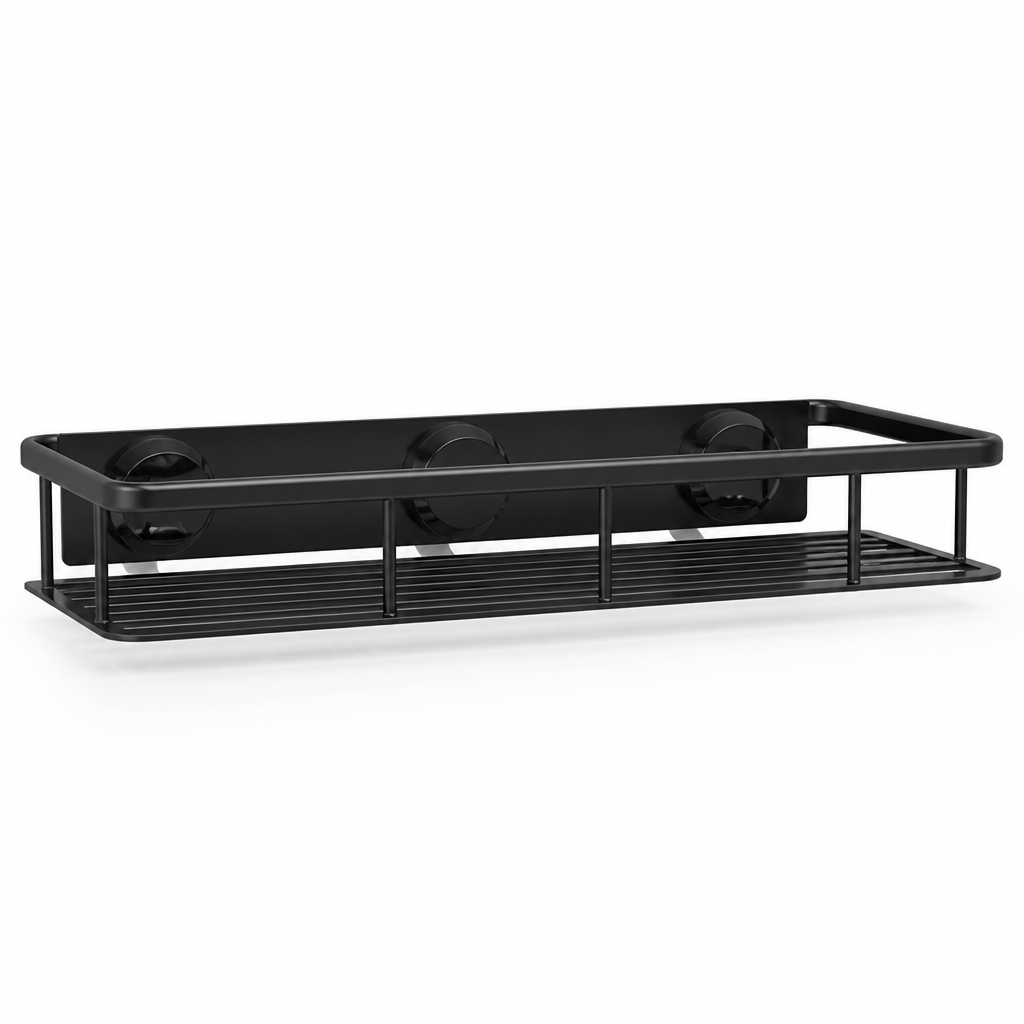 Suction-Cup Bathroom Shelf With Tool-Free Installation
