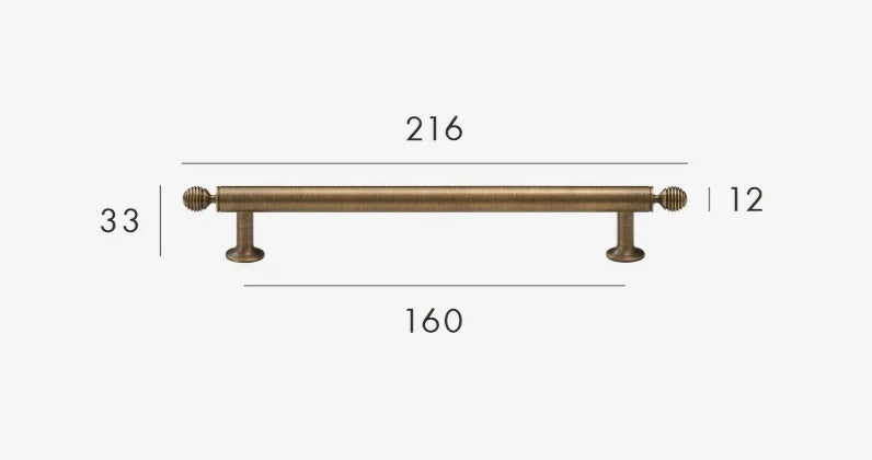T-Bar Cabinet Handle Solid Brass Antique Finish