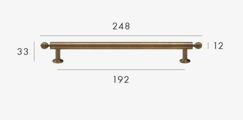 T-Bar Cabinet Handle Solid Brass Antique Finish