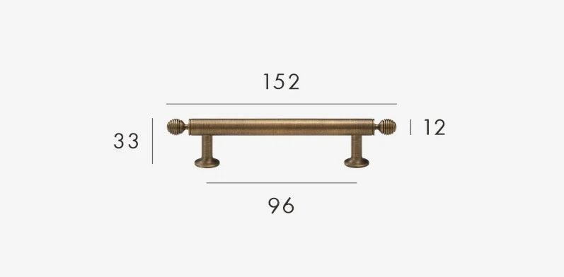 T-Bar Cabinet Handle Solid Brass Antique Finish