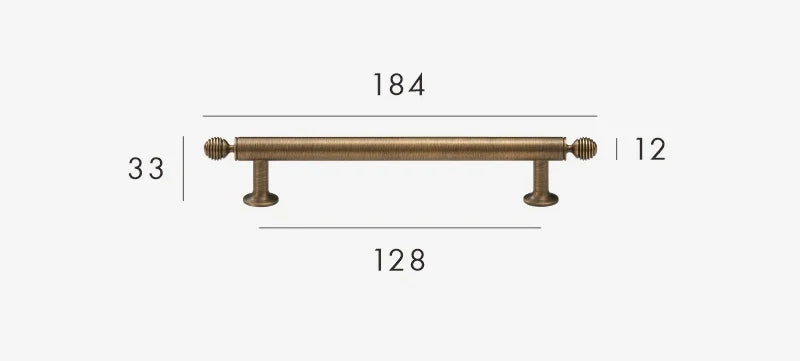 T-Bar Cabinet Handle Solid Brass Antique Finish