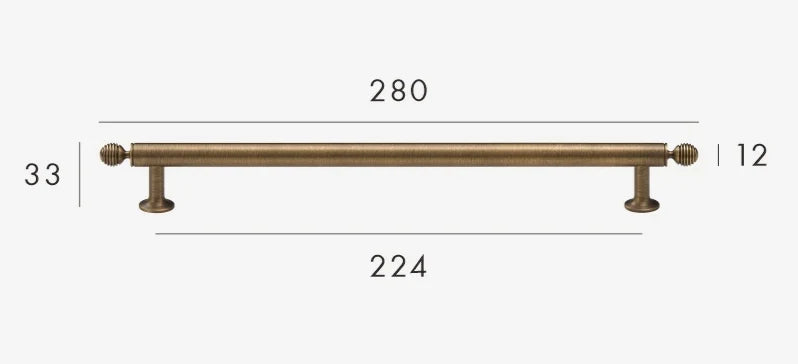 T-Bar Cabinet Handle Solid Brass Antique Finish
