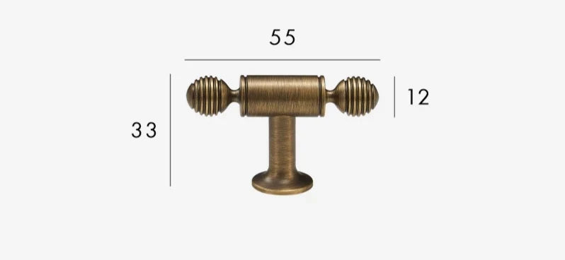 T-Bar Cabinet Handle Solid Brass Antique Finish