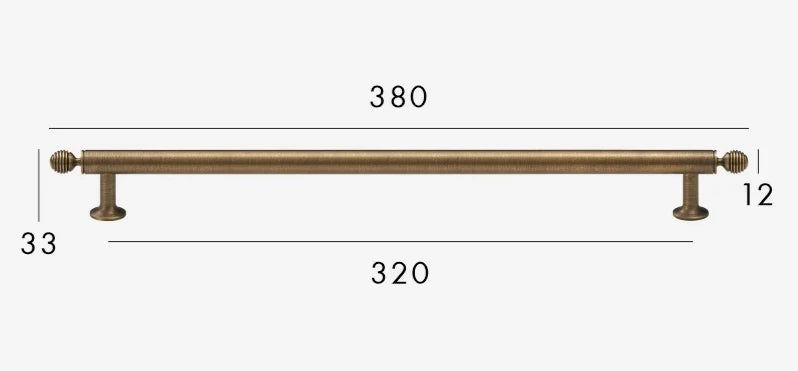 T-Bar Cabinet Handle Solid Brass Antique Finish
