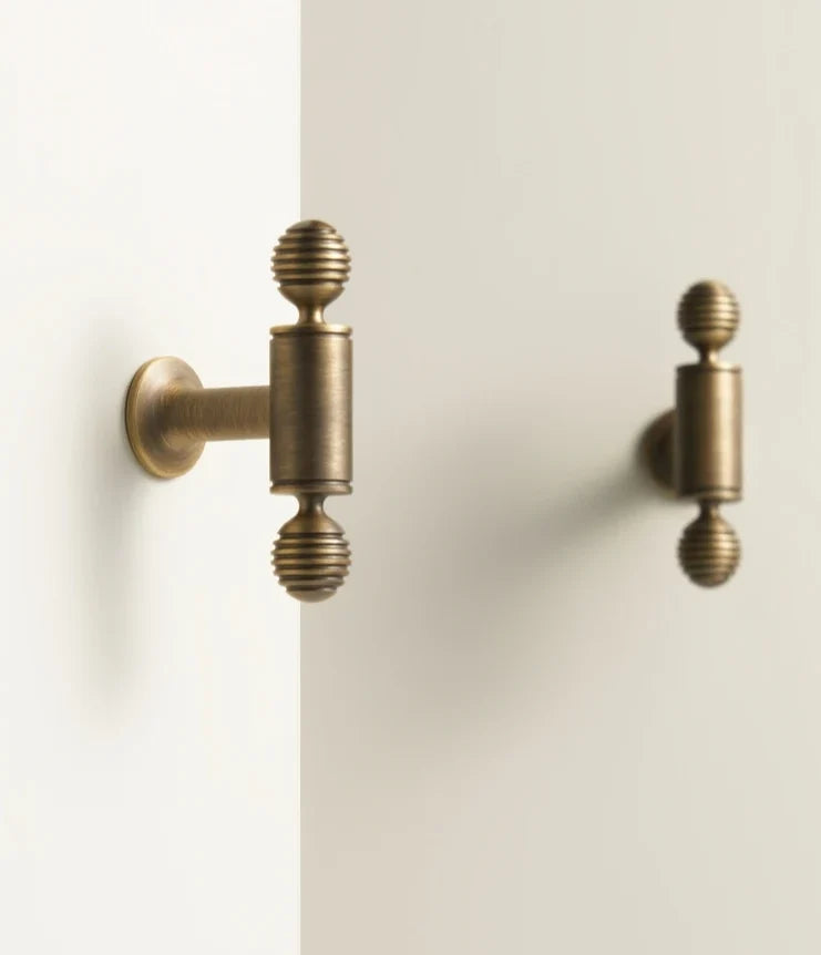 T-Bar Cabinet Handle Solid Brass Antique Finish