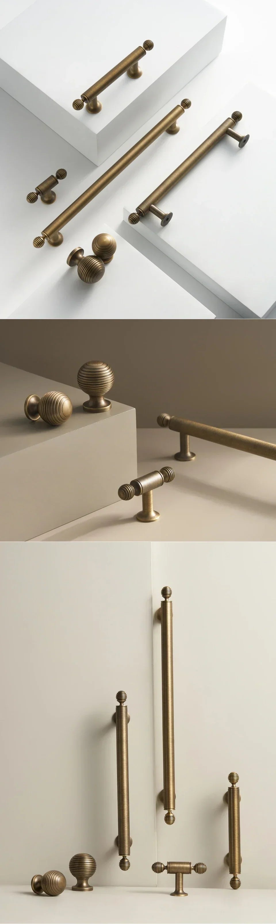 T-Bar Cabinet Handle Solid Brass Antique Finish