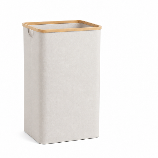 Tall Vertical Bamboo Laundry Basket