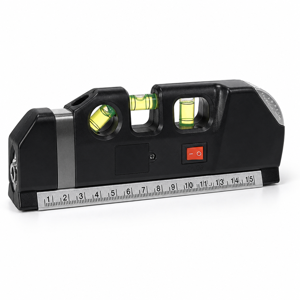 Tape Measure, Level, and Light Handheld Laser Measuring Tool (4-in-1)