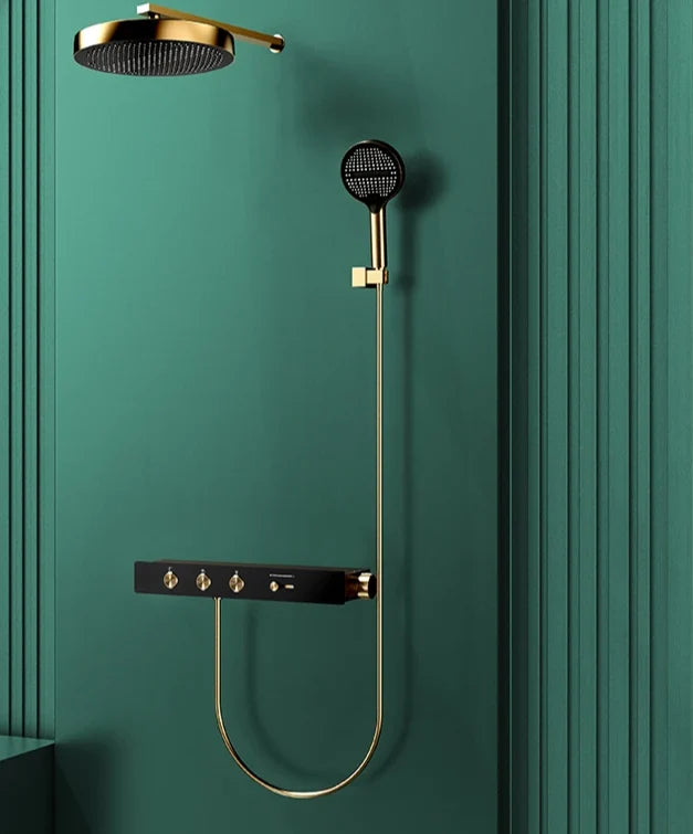 Thermostatic Shower System Concealed Rainfall Brass Construction