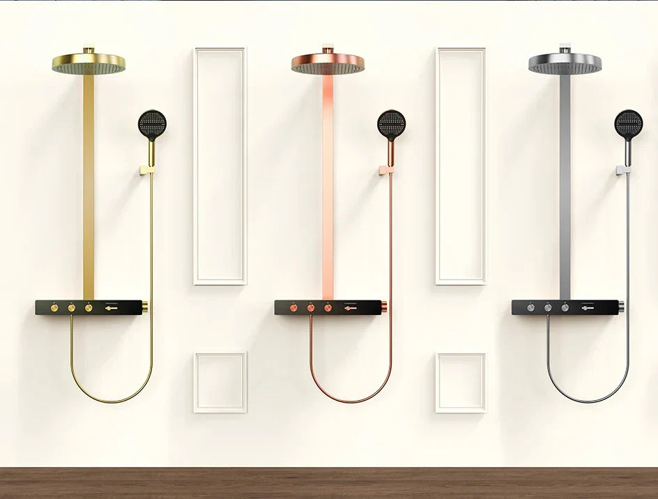 Thermostatic Shower System Concealed Rainfall Brass Construction