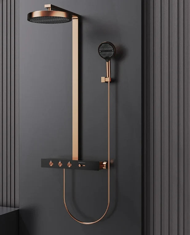 Thermostatic Shower System Concealed Rainfall Brass Construction