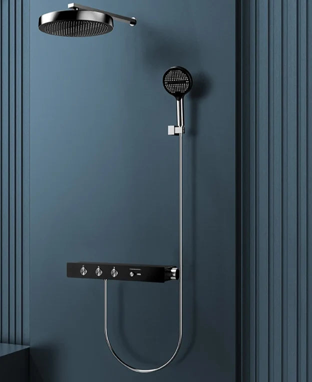 Thermostatic Shower System Concealed Rainfall Brass Construction
