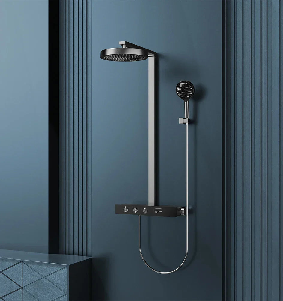 Thermostatic Shower System Concealed Rainfall Brass Construction