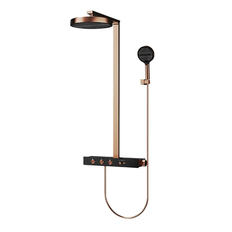Thermostatic Shower System Concealed Rainfall Brass Construction