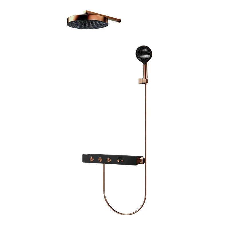 Thermostatic Shower System Concealed Rainfall Brass Construction