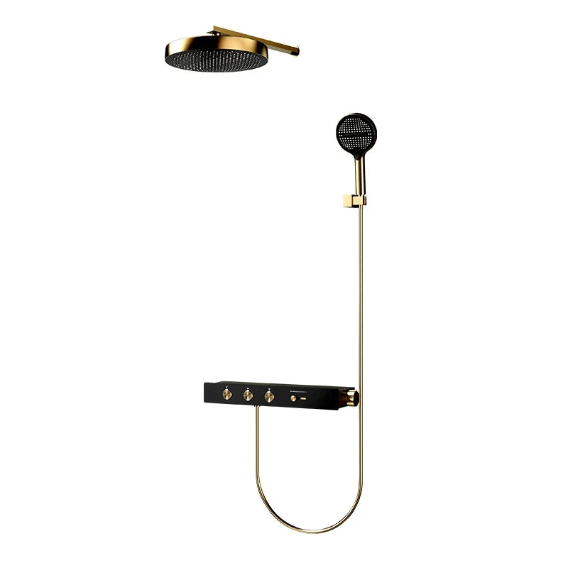 Thermostatic Shower System Concealed Rainfall Brass Construction