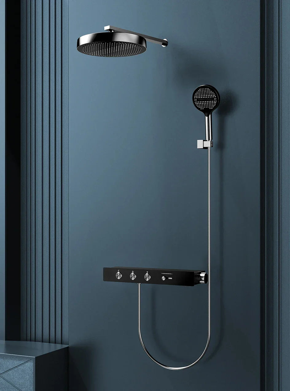 Thermostatic Shower System Concealed Rainfall Brass Construction