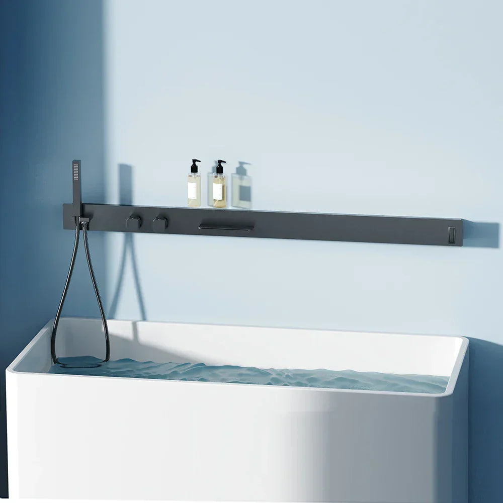 Thermostatic Shower System Rainfall & Handheld 59 Inch Shelf