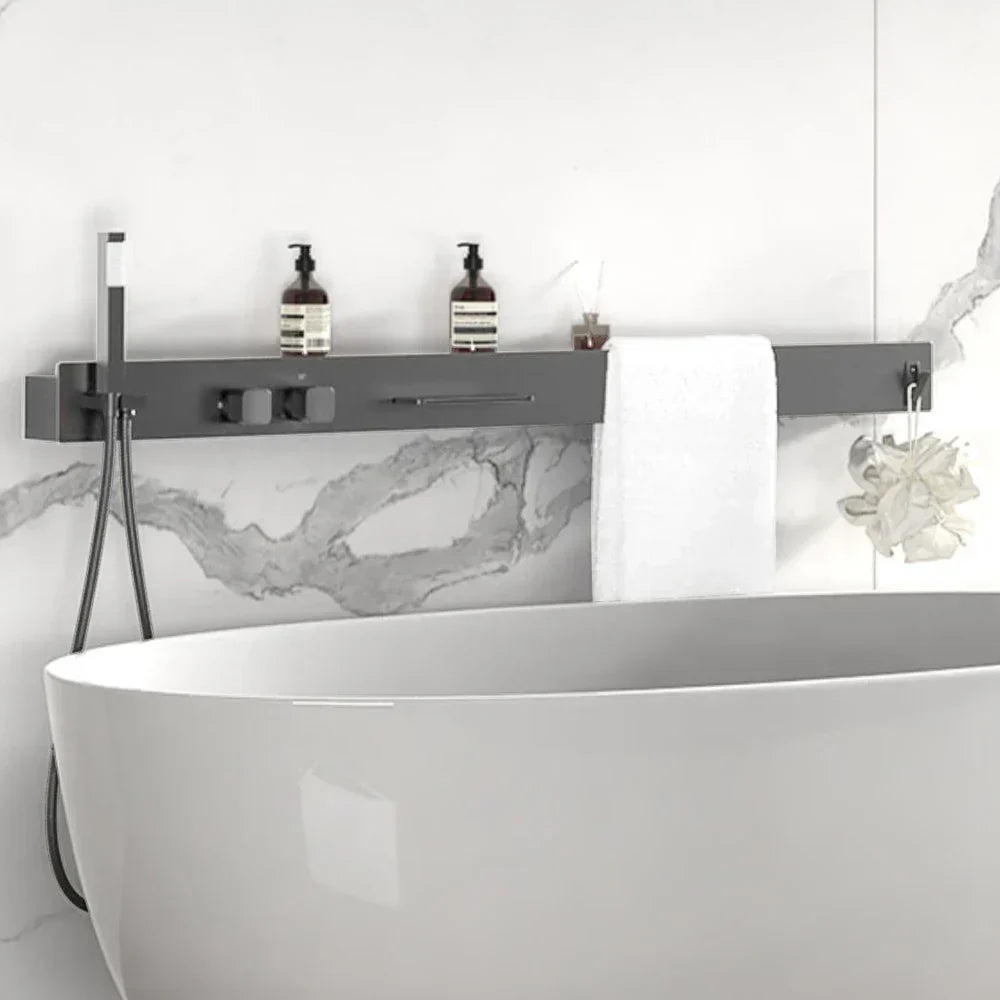 Thermostatic Shower System Rainfall & Handheld 59 Inch Shelf