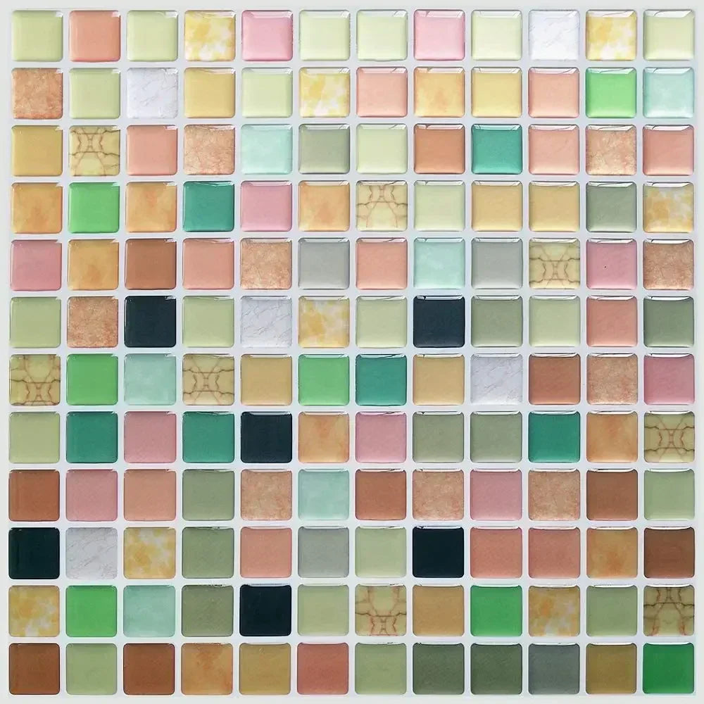 Tile Stickers 3D Glossy Self-Adhesive Waterproof & Heat-Resistant