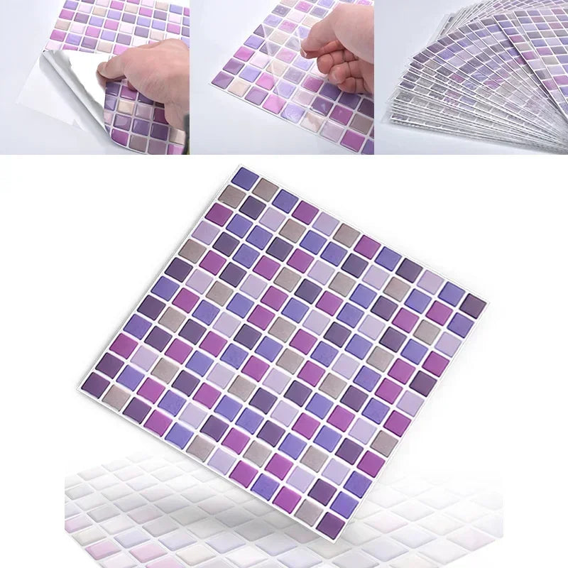Tile Stickers 3D Glossy Self-Adhesive Waterproof & Heat-Resistant