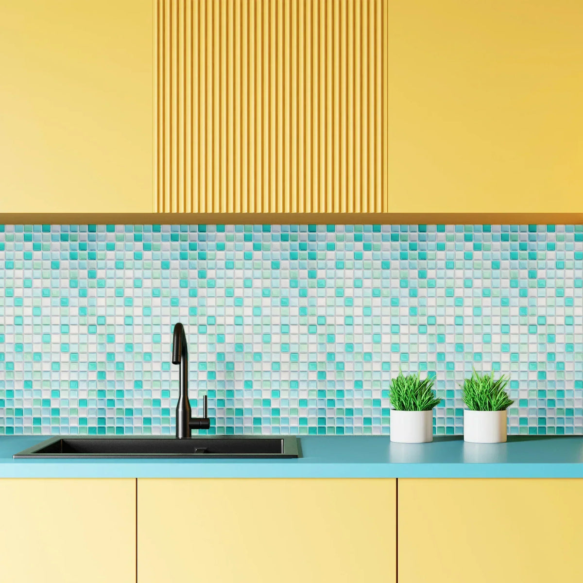 Tile Stickers 3D Glossy Self-Adhesive Waterproof & Heat-Resistant