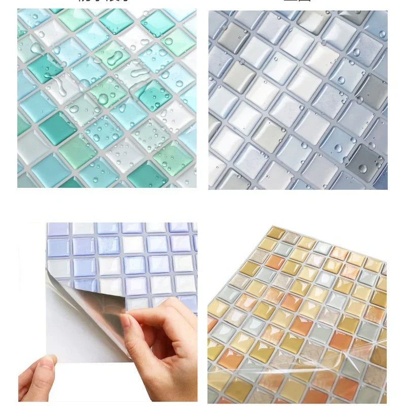 Tile Stickers 3D Glossy Self-Adhesive Waterproof & Heat-Resistant