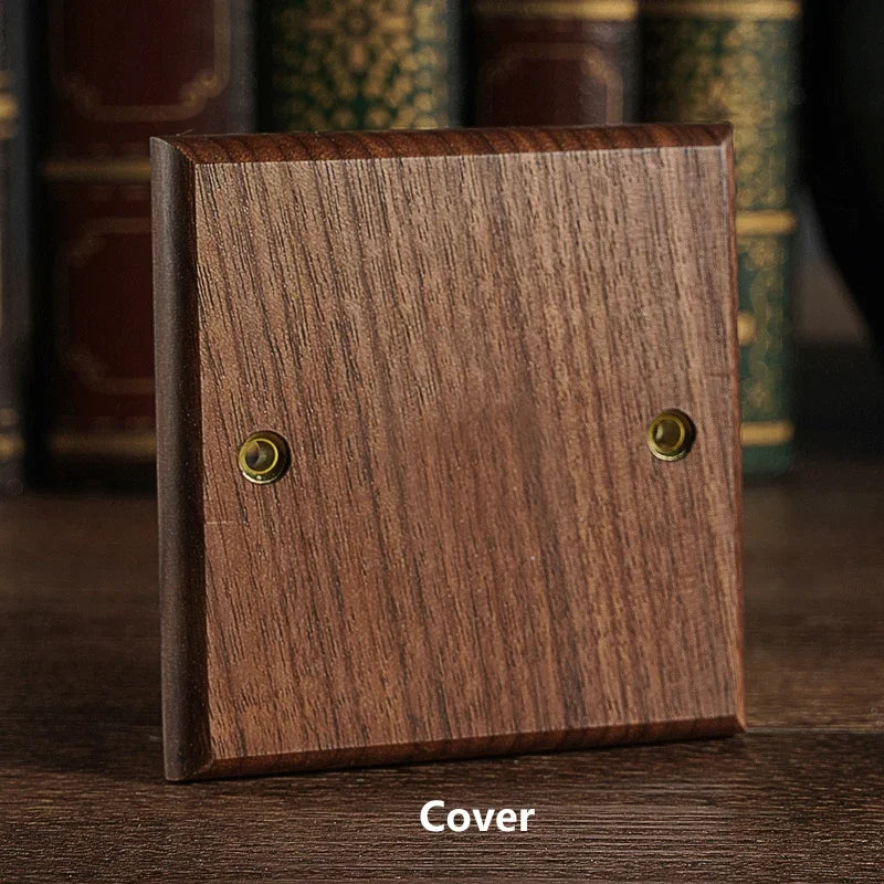 Toggle Wall Switch Solid Walnut Knurled Brass Lever