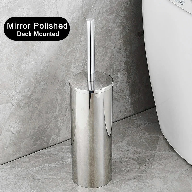 Toilet Brush & Holder Rustproof Stainless Steel